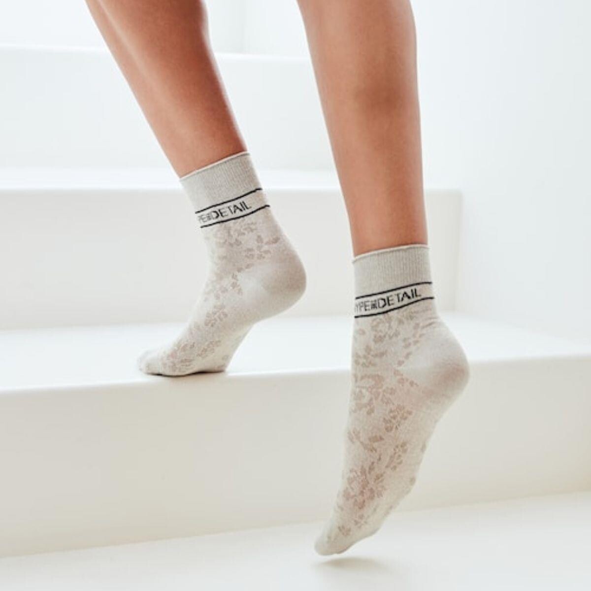 Hype The Detail - glimmer sokkar beige