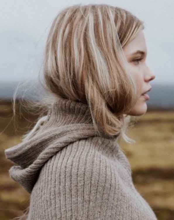 Alpaca Rib Hood - Sand