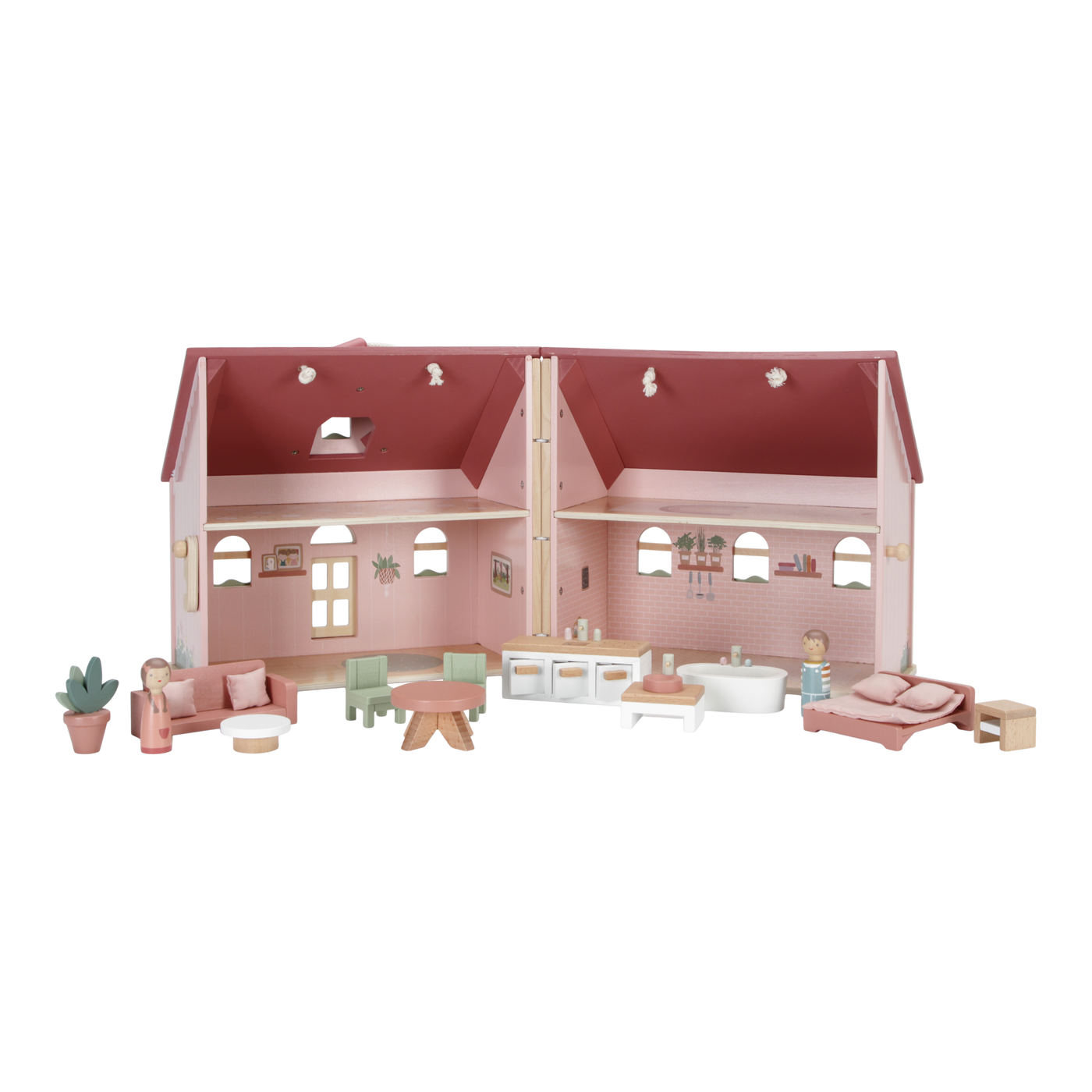 Bleikt ferða dúkkuhús