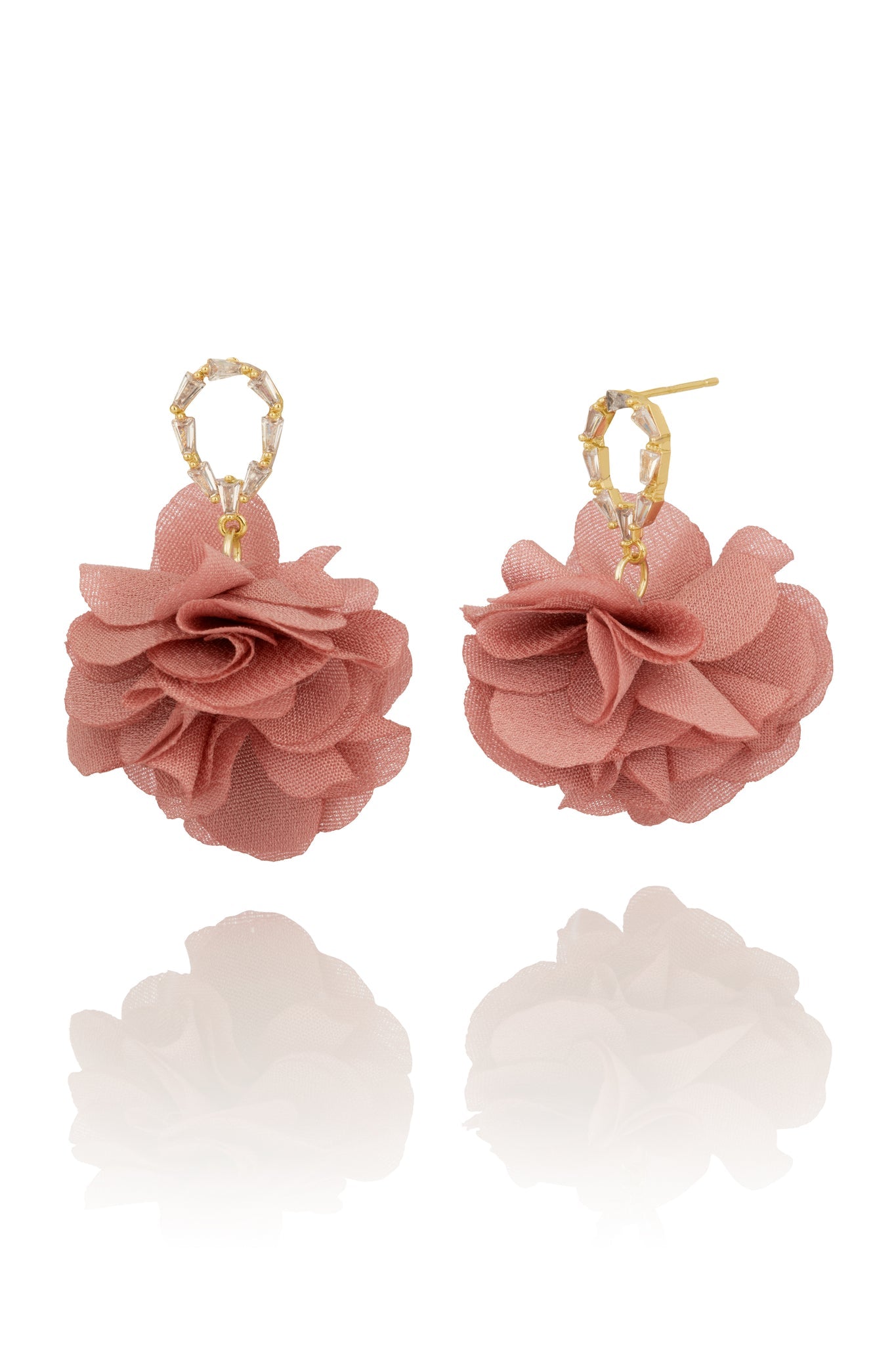 Blóm - Earrings Dahlia - Dusty Pink