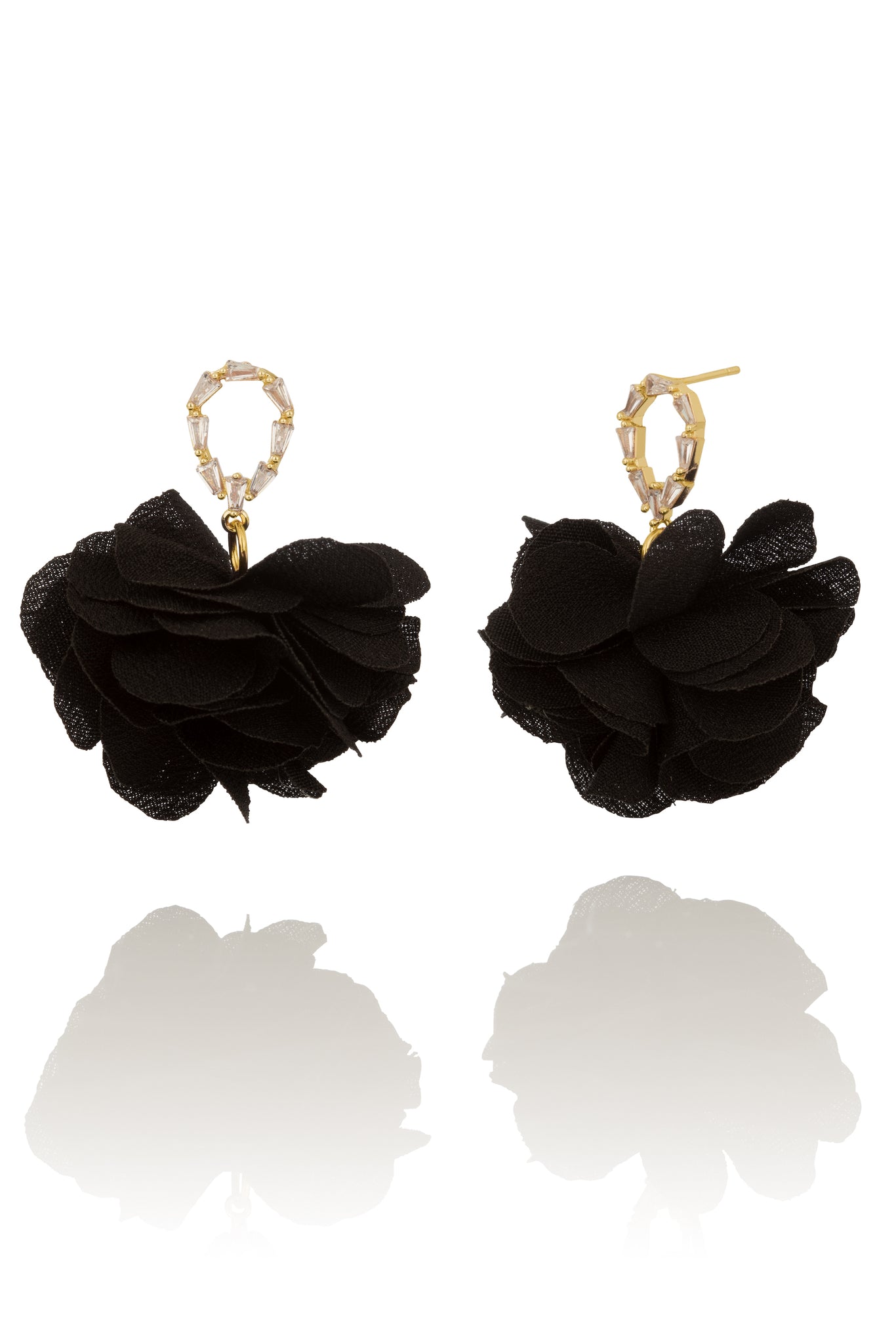 Blóm - Earrings Dahlia - Black
