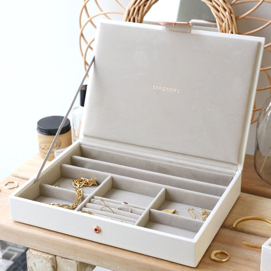 Classic skartgripaskrín með loki - Hvítur