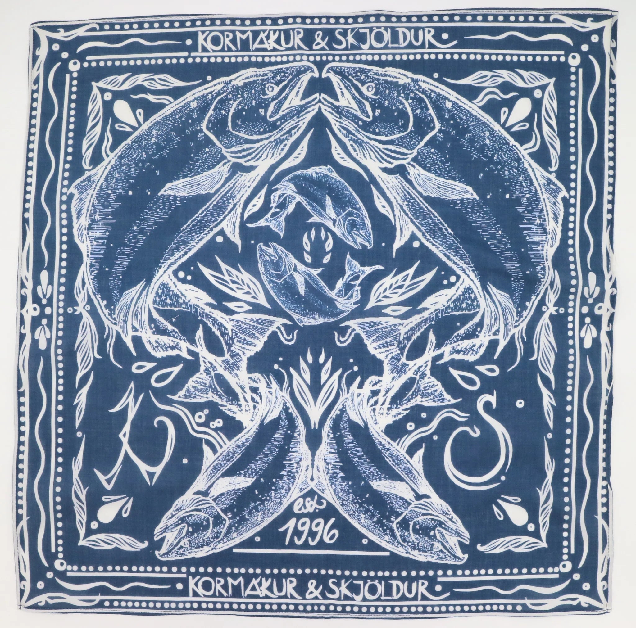 K&S Hálsklútur Bandana Blár Lax