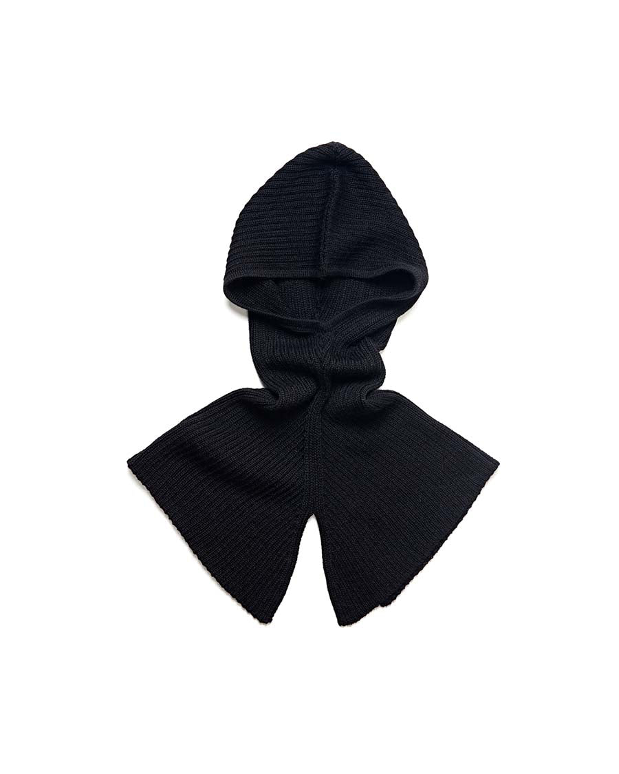 Alpaca Rib Hood - Black
