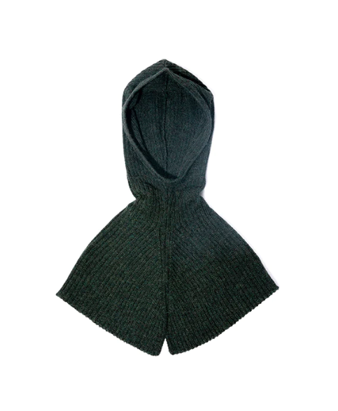 Alpaca Rib Hood - Green Moss