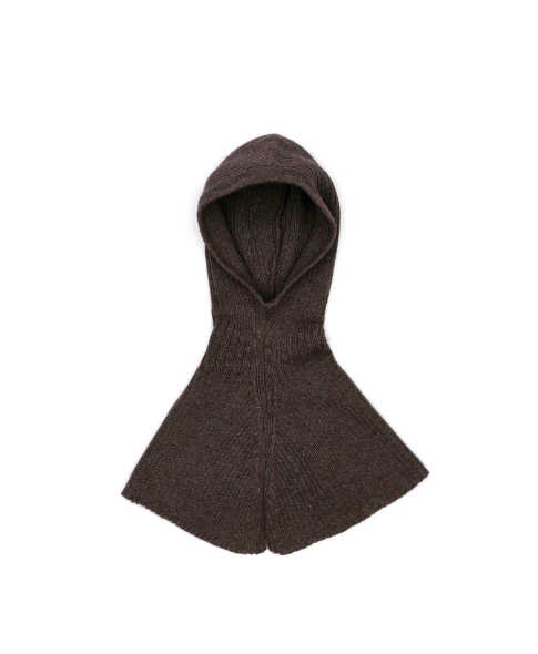 Alpaca Rib Hood - Chocolate