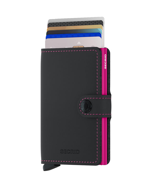 Miniwallet - Matte Black & Fuchsia