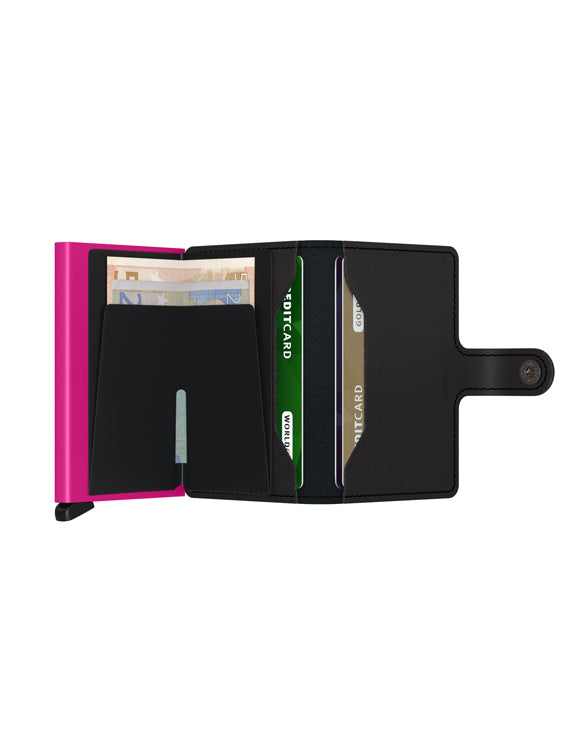 Miniwallet - Matte Black & Fuchsia