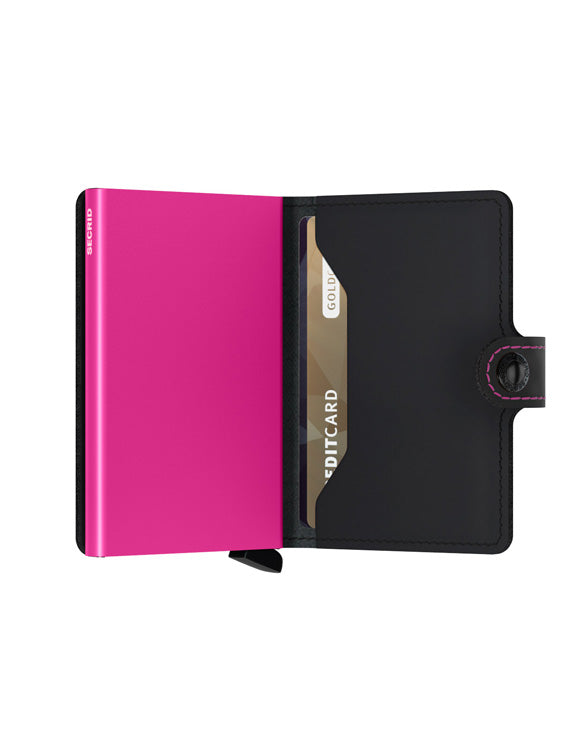 Miniwallet - Matte Black & Fuchsia