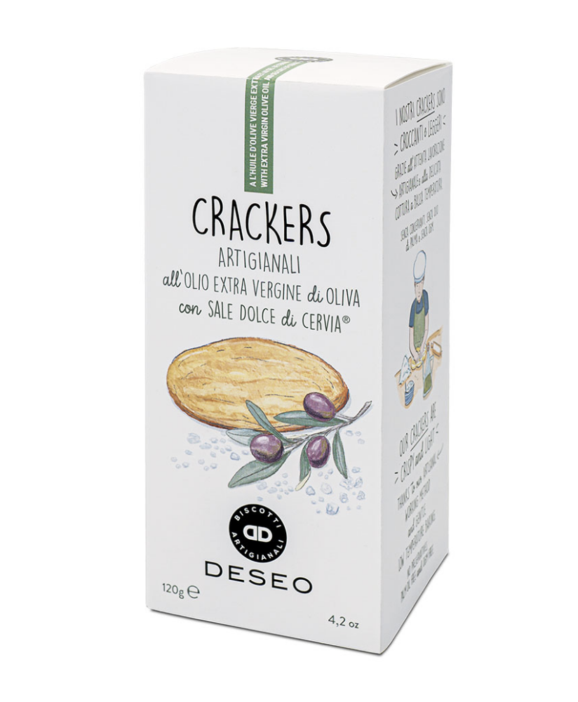 Savoury Crackers with sea salt & olive oil 120g. / Deseo
