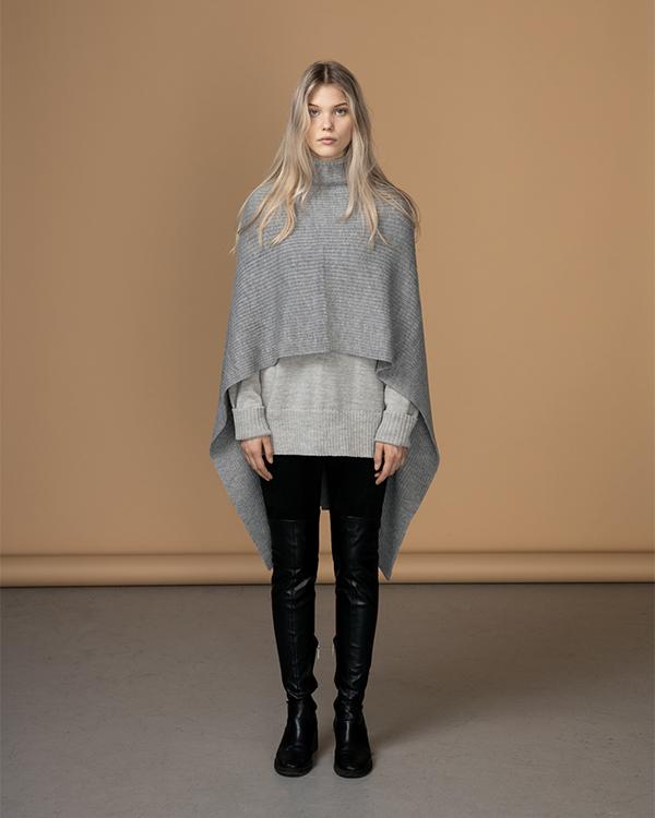 Alpaca Rib Cape - Grey