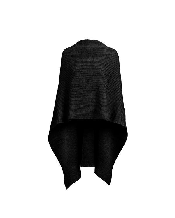 Alpaca Rib Cape - Black