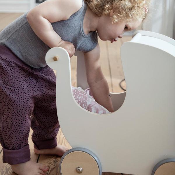 Dúkkuvagn - hvítur