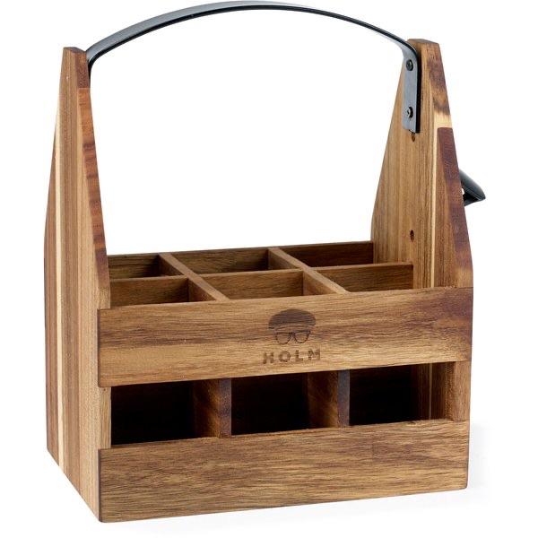 Kassi m.6hólfum og upptakara acacia