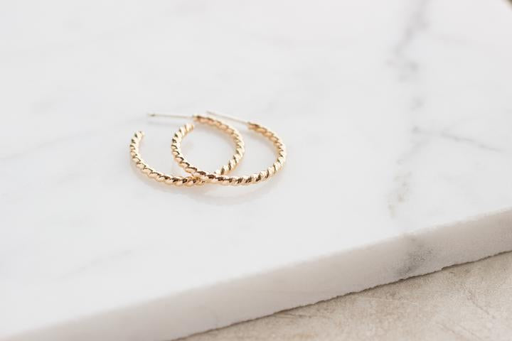 Twist Hoops - 14k Gold