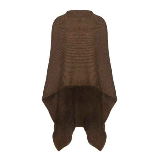 Alpaca Rib Cape - Brown