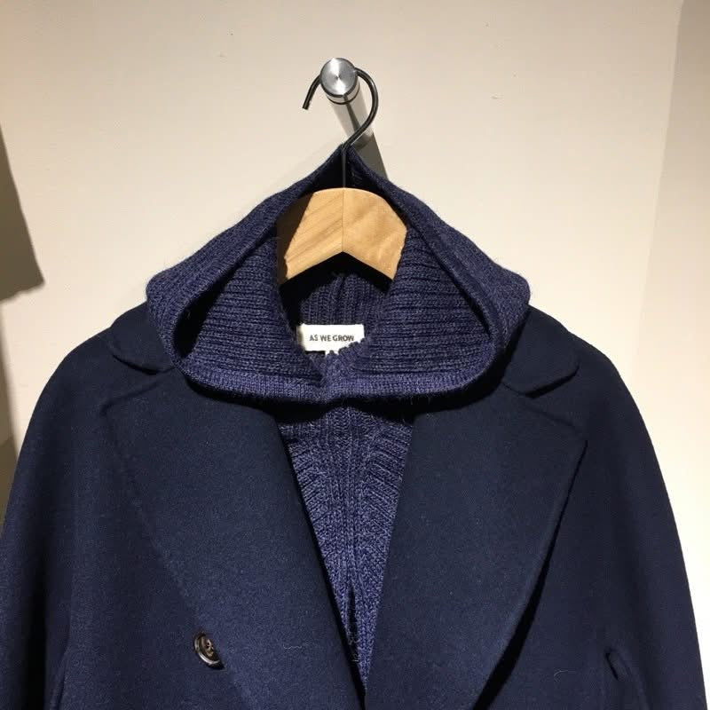 Alpaca Rib Hood - Navy