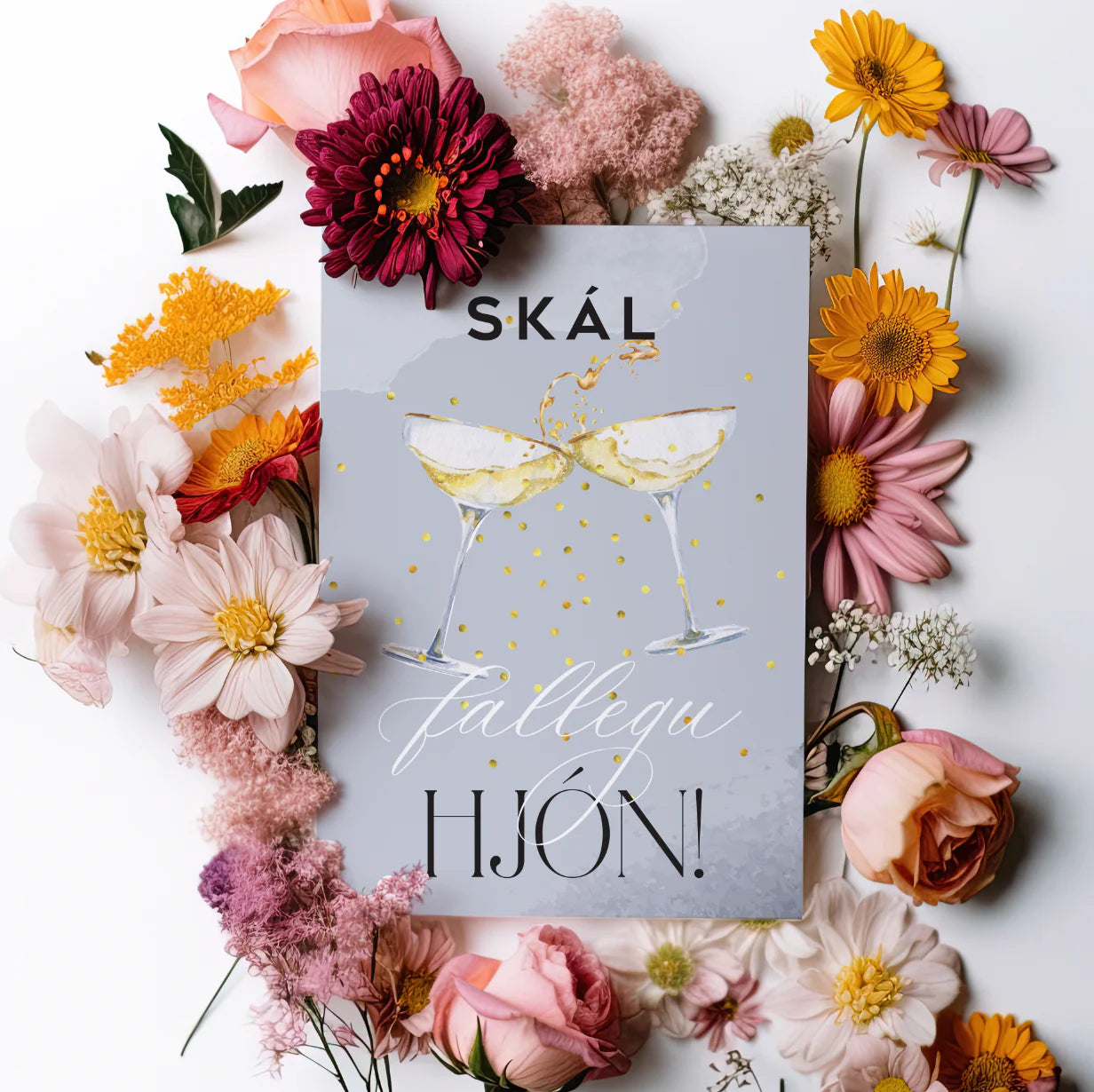 Tækifæriskort- Skál hjón!