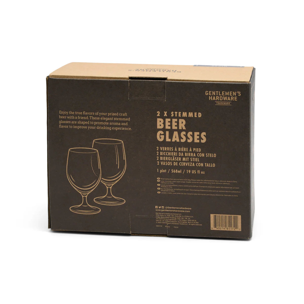 2 Tulip Beer Glasses