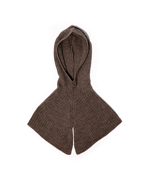 Alpaca Rib Hood - Chocolate