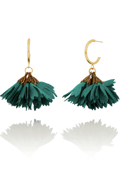 Blóm - Earrings Lotus - Turquoise