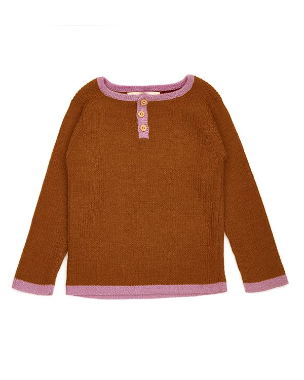 Grandpa Sweater - Camel/Lilac
